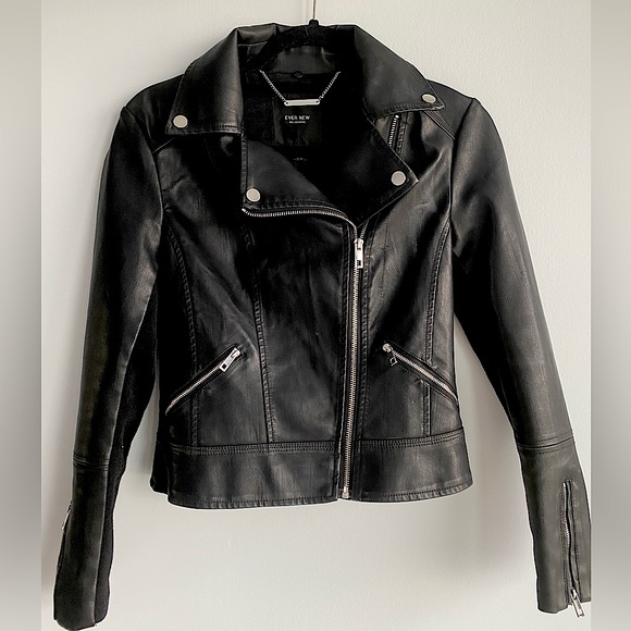 Vegan Leather Jacket Biker Jacket size 4 - Picture 8 of 8